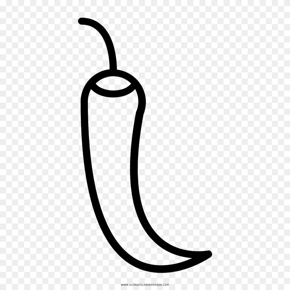 Chili Pepper Coloring Pages, Gray Free Transparent Png