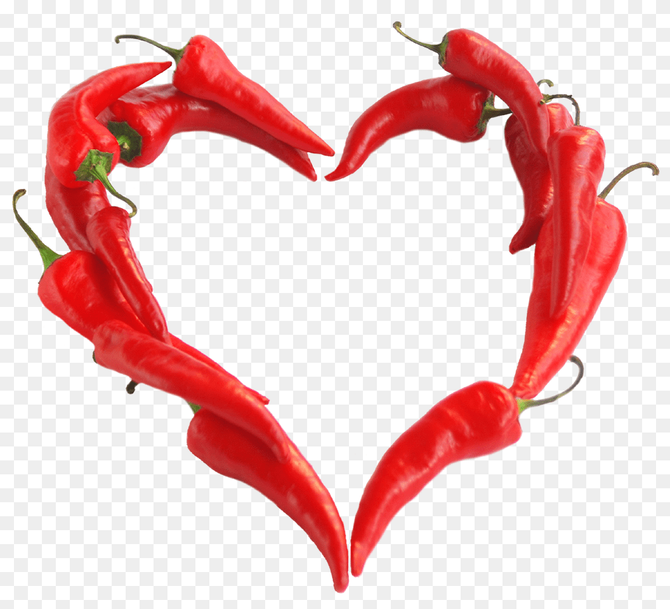 Chili Pepper Heart, Food, Ketchup, Plant, Produce Free Png