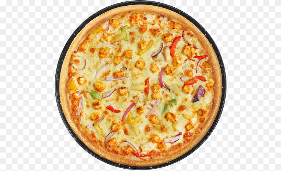 Chilli Paneer Pizza Top View, Food, Food Presentation, Meal Png Image