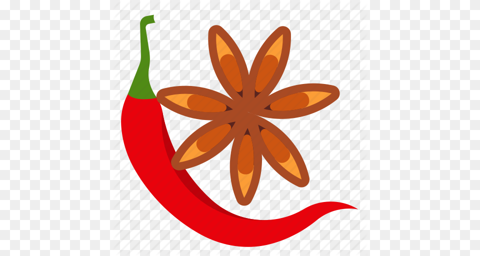 Chilli Pepper Spices Star Anise Icon, Food Free Png Download