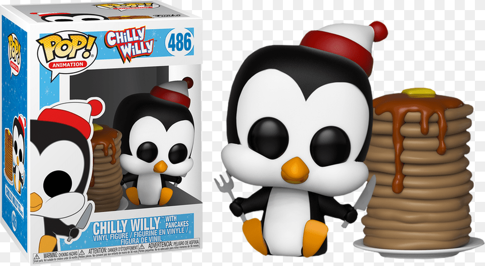 Chilly Willy With Pancakes Pop Vinyl Figure Chilly Willy Funko Pop, Toy, Food, Dessert, Cream Png