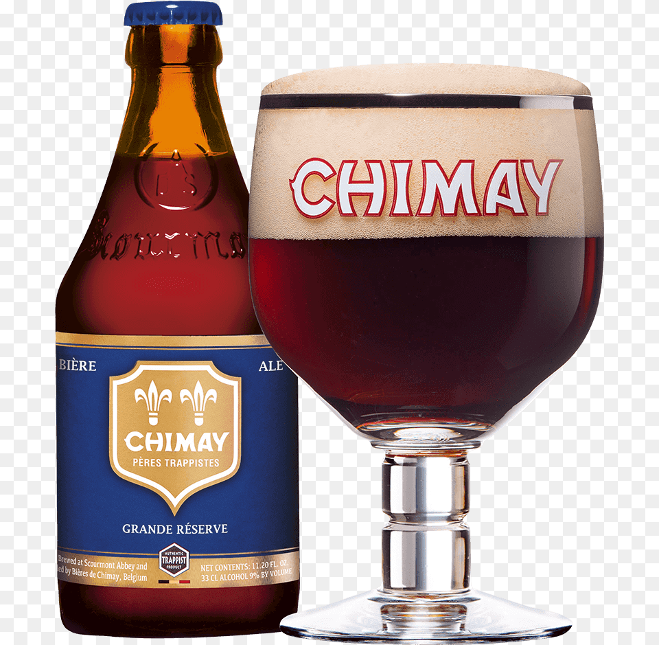 Chimay Grande Reserve With Glass, Alcohol, Beer, Beverage, Lager Free Png Download