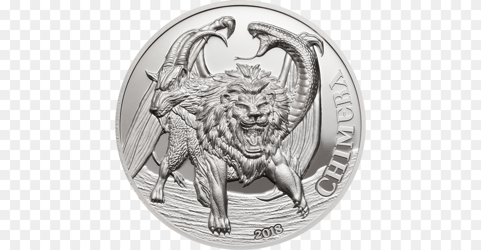 Chimera Mythological Animals 2 Oz Silver Coin 1500 Coin, Animal, Elephant, Mammal, Wildlife Free Png