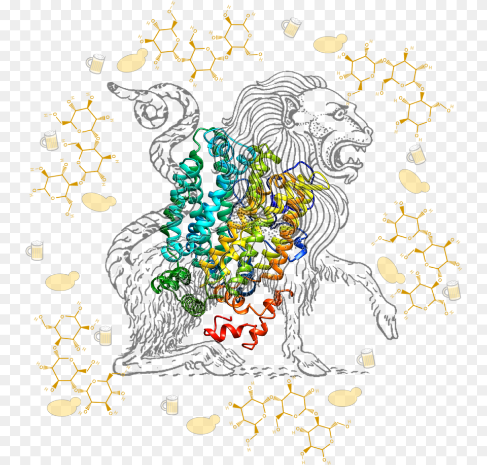Chimera Overlaid With Predicted Structure Of A Novel, Art, Pattern, Graphics, Drawing Free Png Download