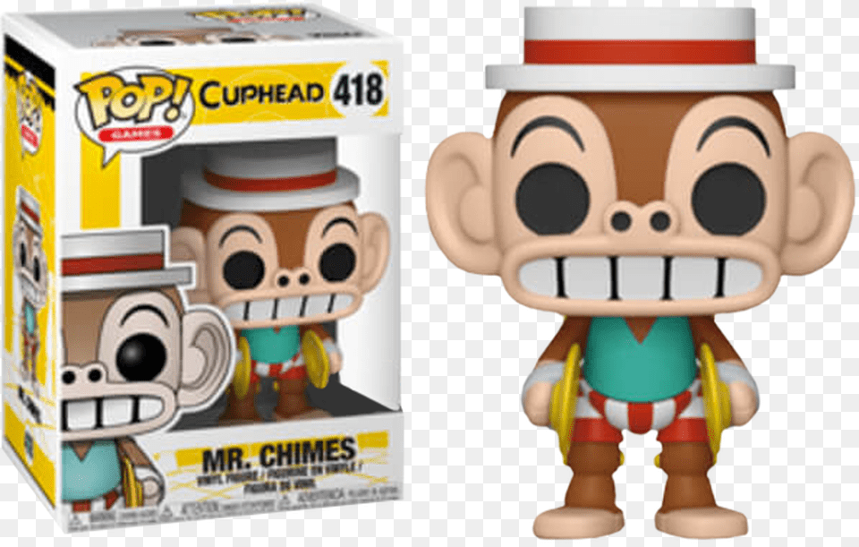 Chimes Us Exclusive Pop Vinyl Figure Funko Pop Cuphead, Plush, Toy, Baby, Person Png Image