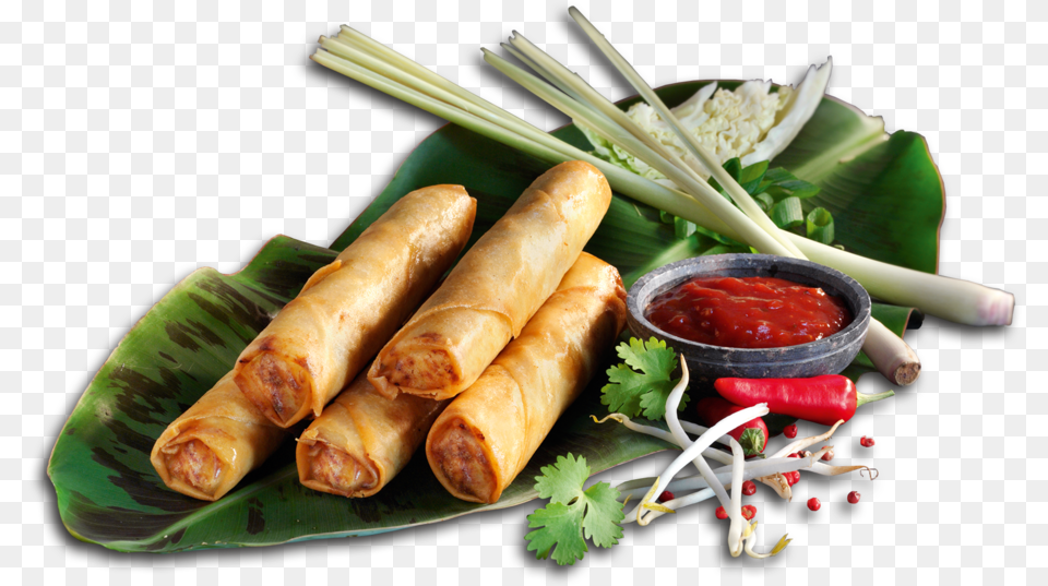 Chimichanga Chicken Spring Rolls, Food, Food Presentation, Ketchup, Lunch Free Png Download