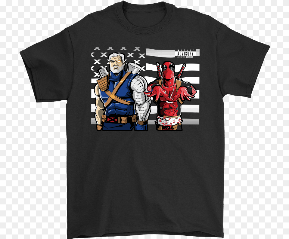 Chimichanga Junction Deadpool And Cable Shirts We Re Sorry Ms Parker, Clothing, T-shirt, Adult, Male Free Png