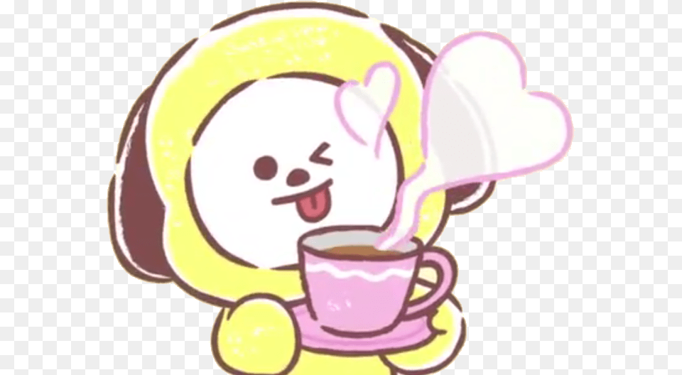 Chimmy Jimin Parkjimin Chimchim Mochi Manggaetteok Bt21 Take A Break, Cup, Cutlery Png