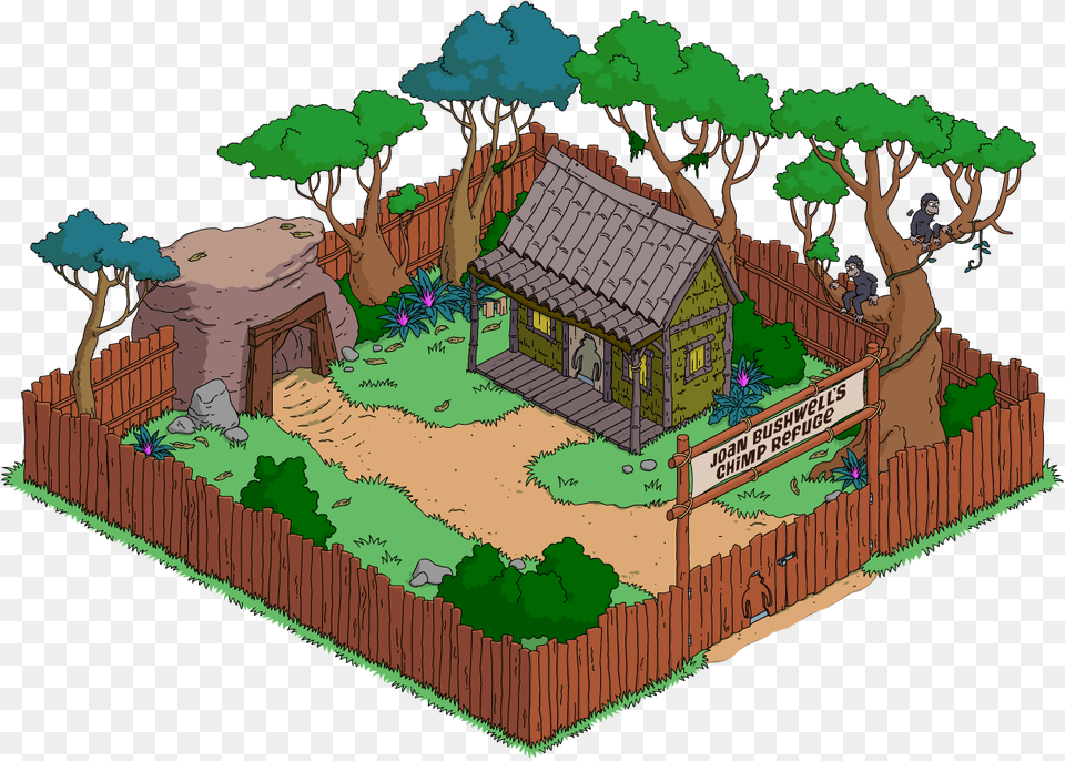 Chimp Refuge Menu The Simpsons, Architecture, Rural, Outdoors, Neighborhood Free Png Download