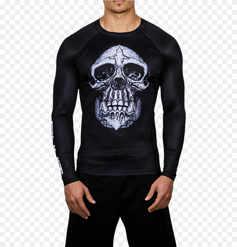 Chimp Skull Ls Compression Rashguard Mammut Alpine Underwear Long Sleeve, T-shirt, Clothing, Long Sleeve, Person Free Transparent Png