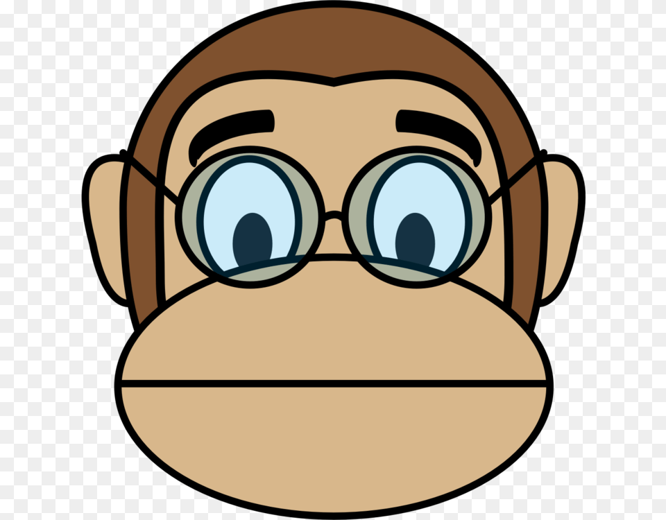 Chimpanzee Ape Monkey Gorilla Face, Accessories, Glasses Free Png