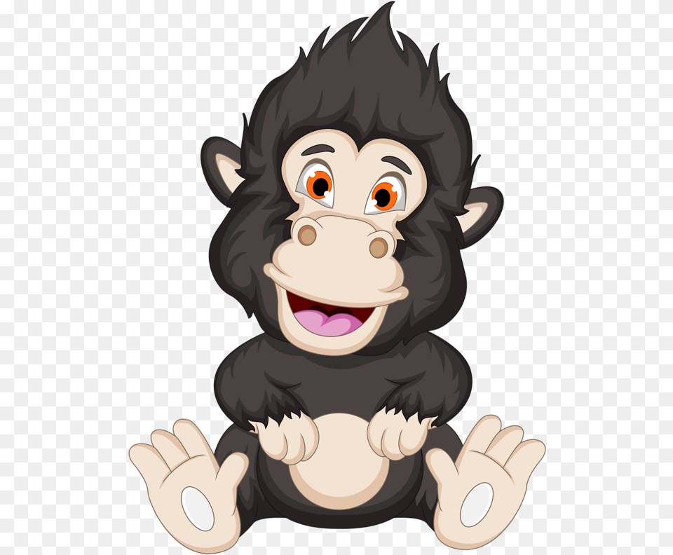 Chimpanzee Clipart Gorilla Face Gorillababy Comic, Person, Baby, Animal, Mammal Free Png
