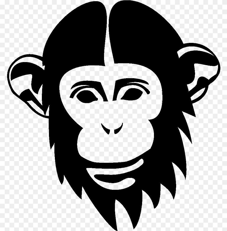 Chimpanzee Drawing Monkey Chimp Vectors, Gray Free Png Download