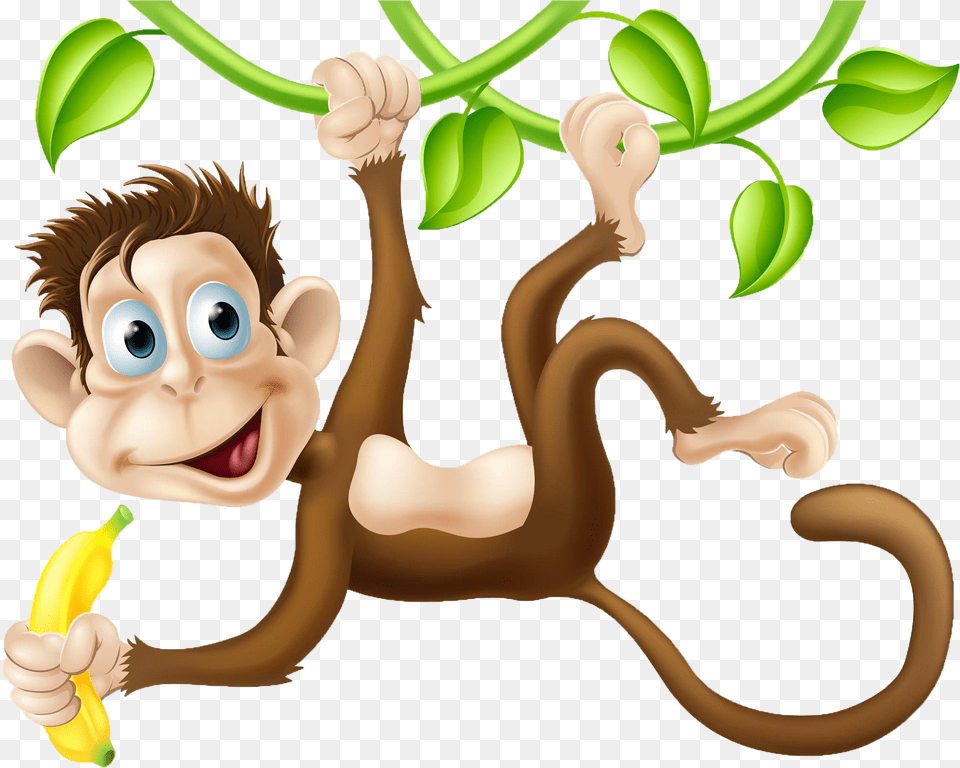 Chimpanzee Monkey Cartoon Clip Art Adventures Of Toto Class, Banana, Food, Fruit, Plant Png Image