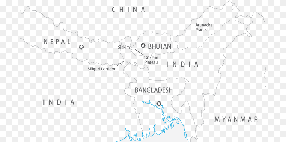 China And Indias Territorial Dispute In The Himalayas Map, Chart, Plot, Atlas, Diagram Png Image