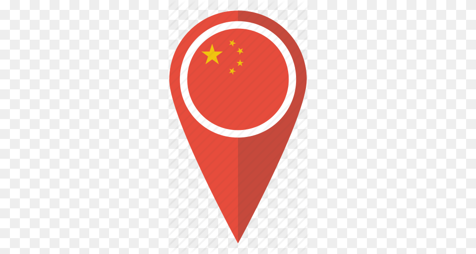 China Chinese Flag Location Map Pin Pointer Icon Free Png Download