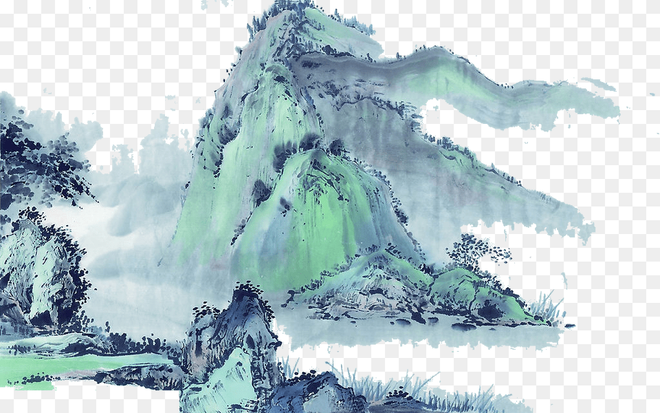 China Chinese Painting Landscape Painting Ink Wash Watercolor Mountains, Art, Land, Nature, Outdoors Free Png