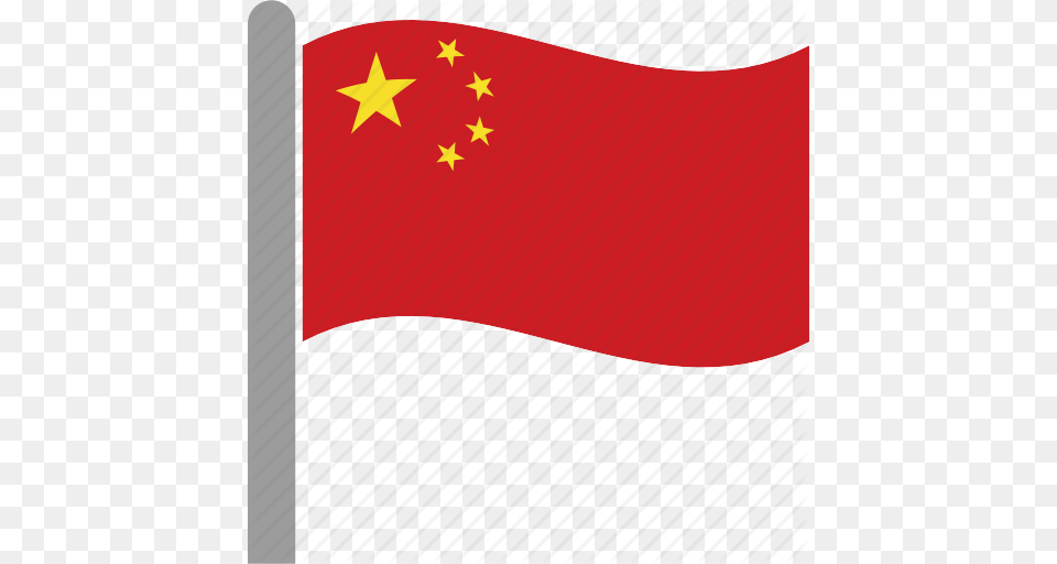 China Chiniesn Chn Country Flag Pole Waving Icon, China Flag Free Transparent Png