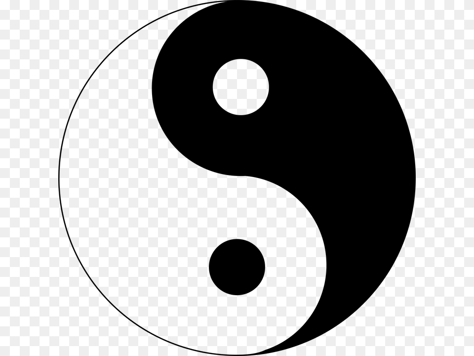 China Clipart Yin Yang Taoism Symbol, Gray Png Image