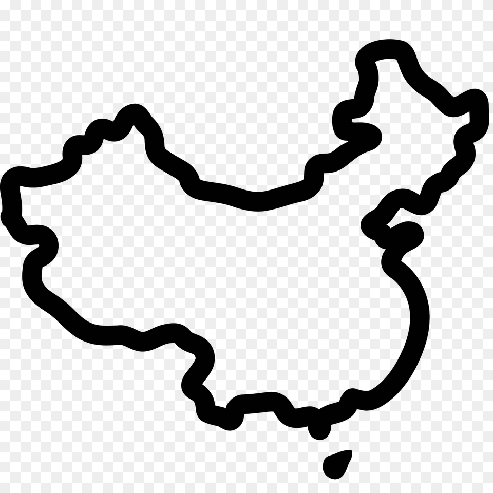 China Map Icon, Gray Free Png