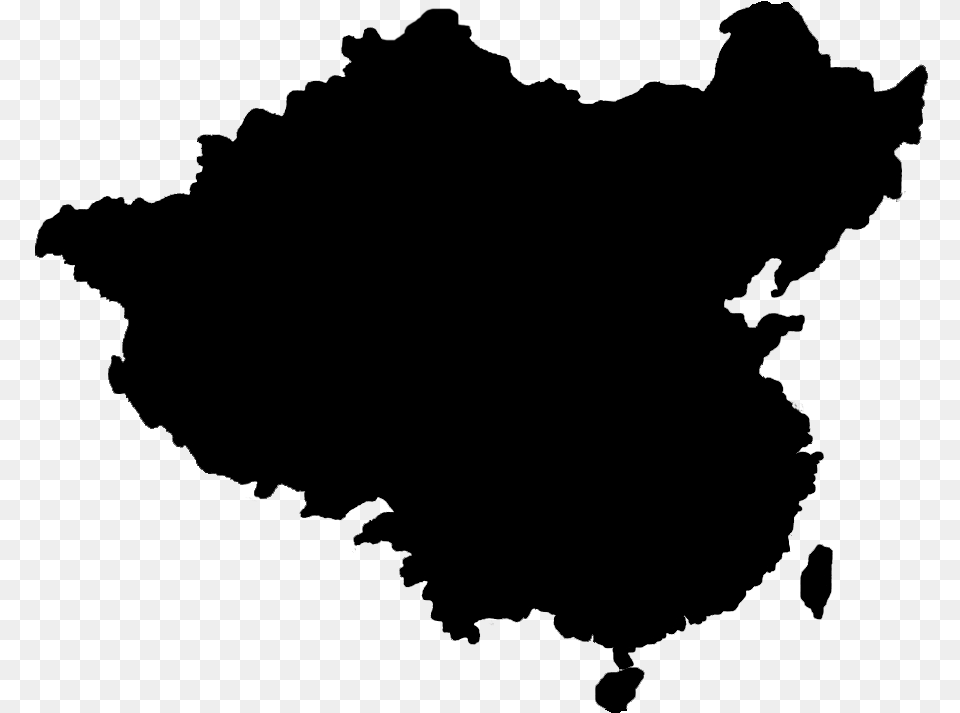 China Map Outline Soil Salinization In China, Gray Png Image