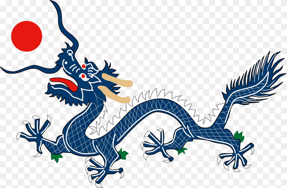 China Qing Dynasty Flag 1889 Qing Dynasty Flag, Dragon, Animal, Dinosaur, Reptile Free Png Download