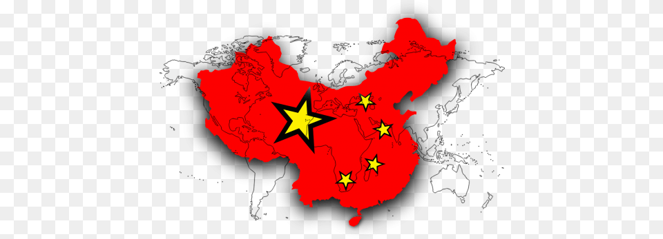 Chinachina World Map Black And White, Symbol, Dynamite, Weapon Free Png Download