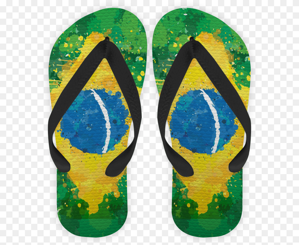 Chinelo Bandeira Do Brasil De Incantiana Flip Flops, Clothing, Flip-flop, Footwear, Shoe Free Png Download