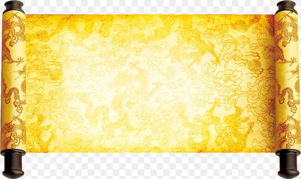 Chinese Asian Scroll Ftestickers Golden Scroll, Text, Document Png Image