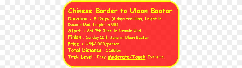 Chinese Border To Ulaan Baatar Duration Te Adoro Muito, Text Free Png Download
