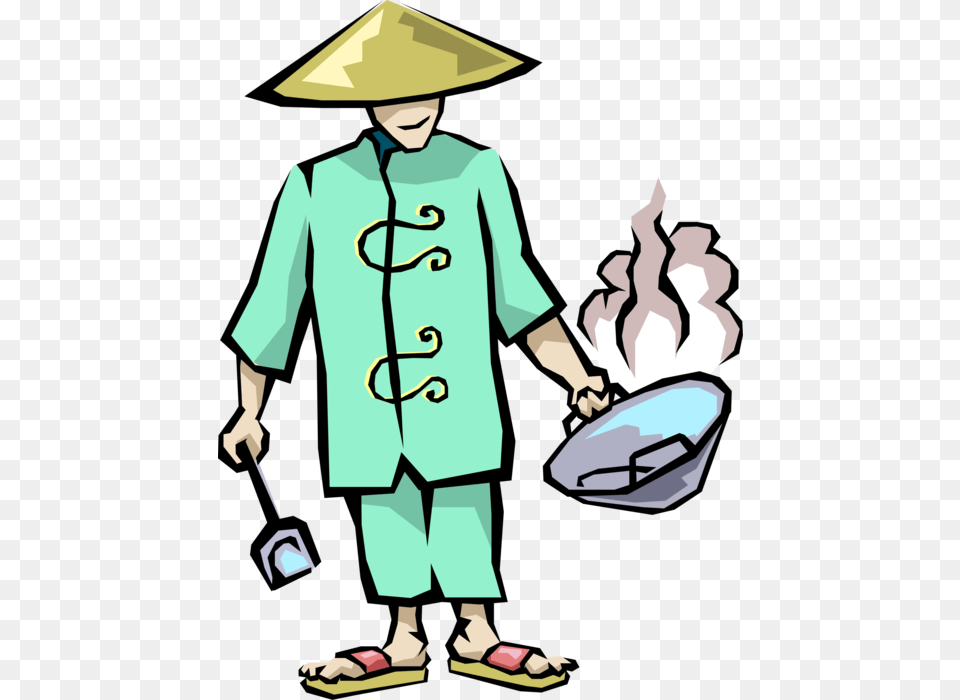 Chinese Chef With Stir Fry Wok, Cleaning, Person, Boy, Child Free Transparent Png