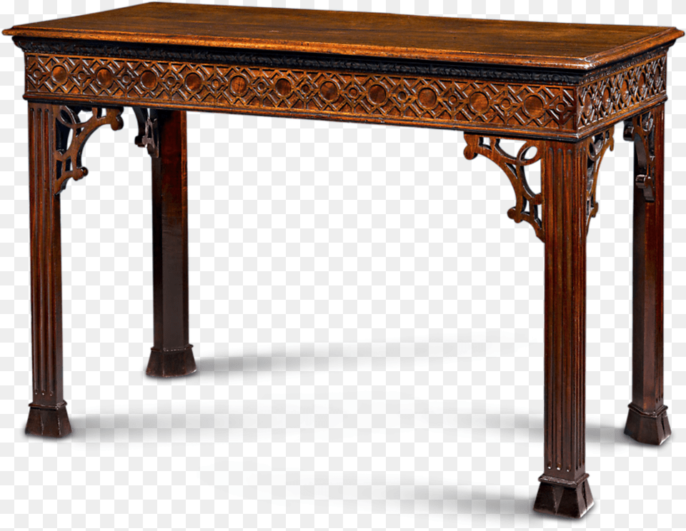 Chinese Chippendale Mahogany Console Table, Desk, Dining Table, Furniture, Coffee Table Png