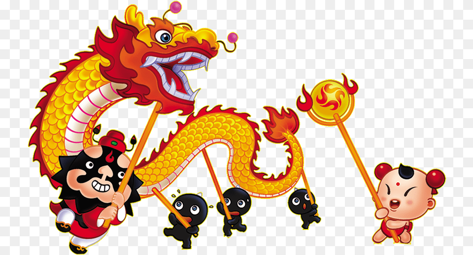 Chinese Dance Dragon Lion China Year Clipart China New Year Clipart, Baby, Person, Face, Head Free Png