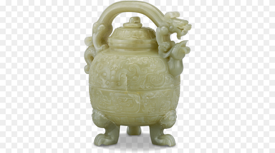 Chinese Dragon And Phoenix Celadon Jade Teapot Ceramic, Pottery, Art, Porcelain, Jar Free Transparent Png