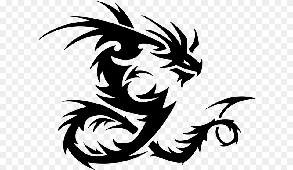 Chinese Dragon Art Japanese Dragon Tribal Dragon, Gray Free Transparent Png
