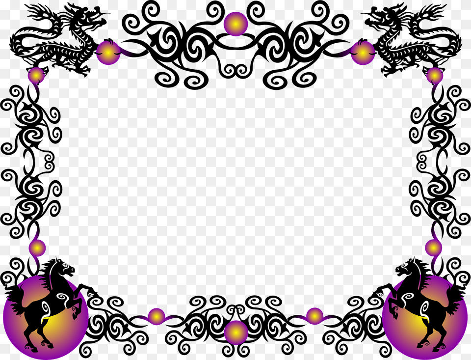 Chinese Dragon Border Chinese New Year Border Rat, Art, Floral Design, Graphics, Pattern Free Png
