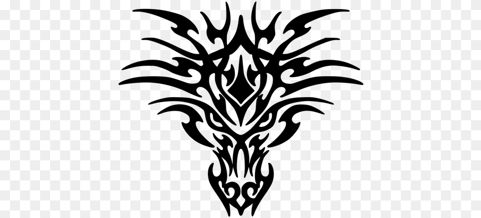 Chinese Dragon Clipart Black White Public Domain Tribal Dragon Head Tattoos Designs, Gray Free Transparent Png