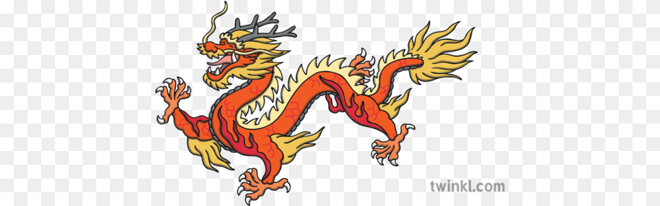 Chinese Dragon Complete Illustration Twinkl Chinese Dragon, Dynamite, Weapon Png