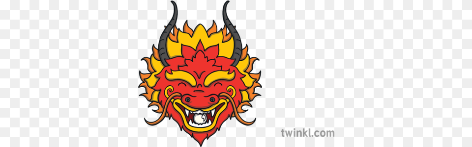 Chinese Dragon Head Craft Cut Out Template Activity Ks1 Chinese Dragon Head, Dynamite, Weapon, Logo, Symbol Free Transparent Png