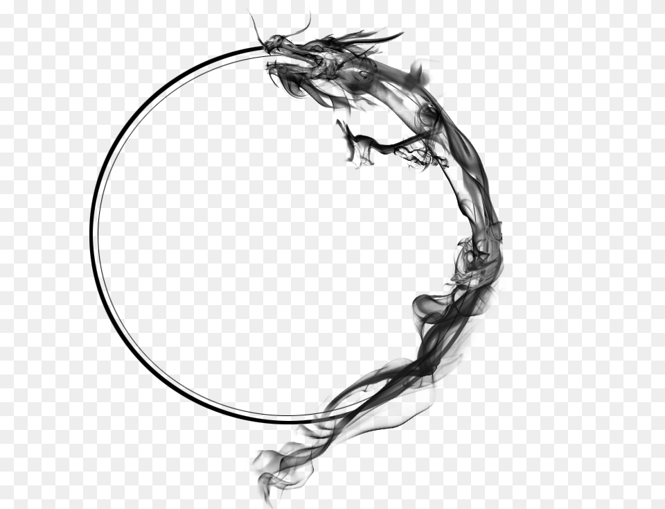 Chinese Dragon Ink Transparent Smoke Circle, Adult, Bride, Female, Person Free Png