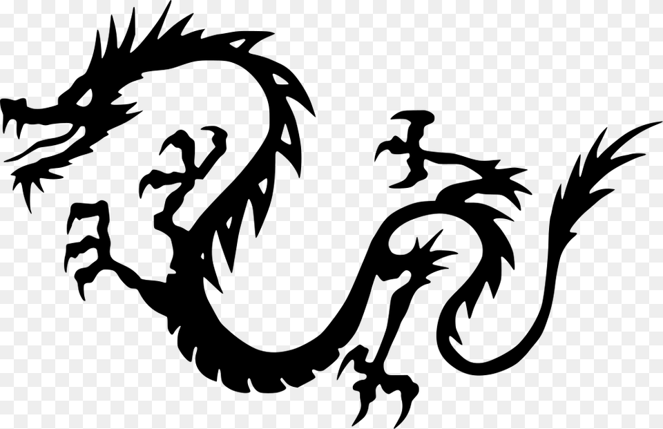 Chinese Dragon Painting, Gray Free Png Download