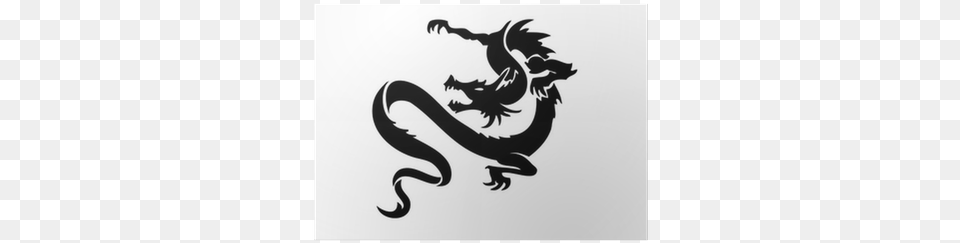 Chinese Dragon Silhouette, Stencil Free Png
