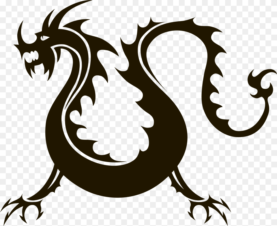 Chinese Dragon Silhouette Fire Breathing Dragon Tattoo, Person Free Png