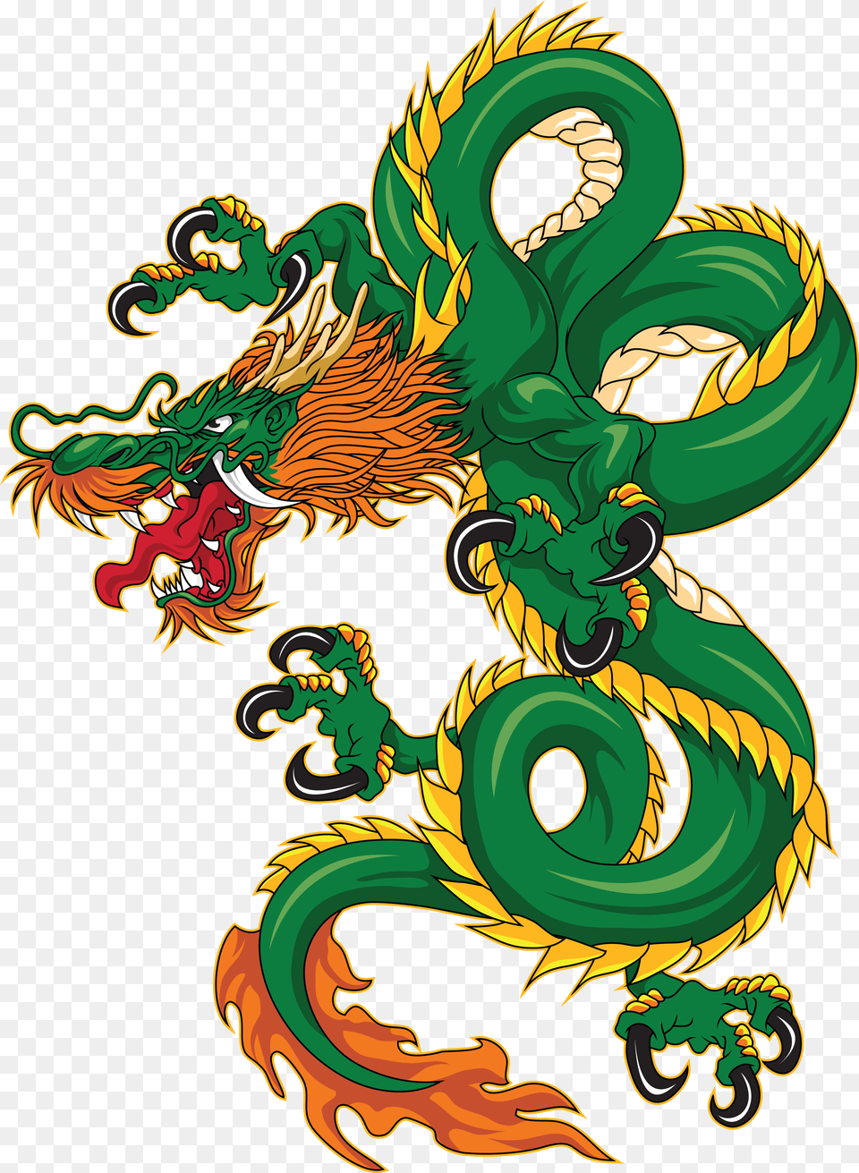 Chinese Dragon Tattoo Clipart Download Yellow And Green Dragon, Baby, Person Png Image