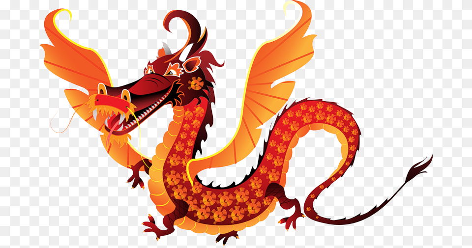 Chinese Dragon With Wing Free Transparent Png