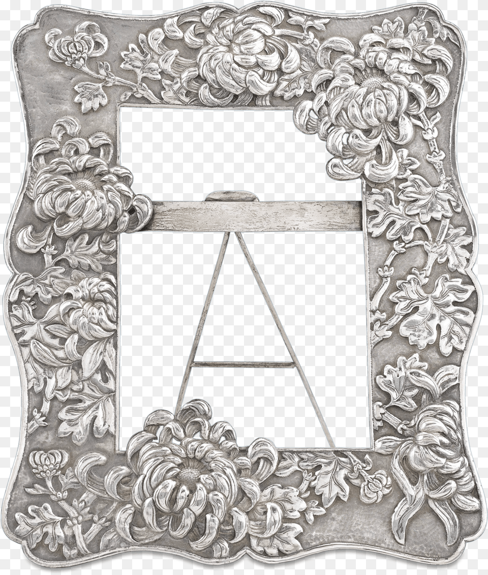 Chinese Export Silver Frame Antique Silver Photo Frame, Home Decor Png Image