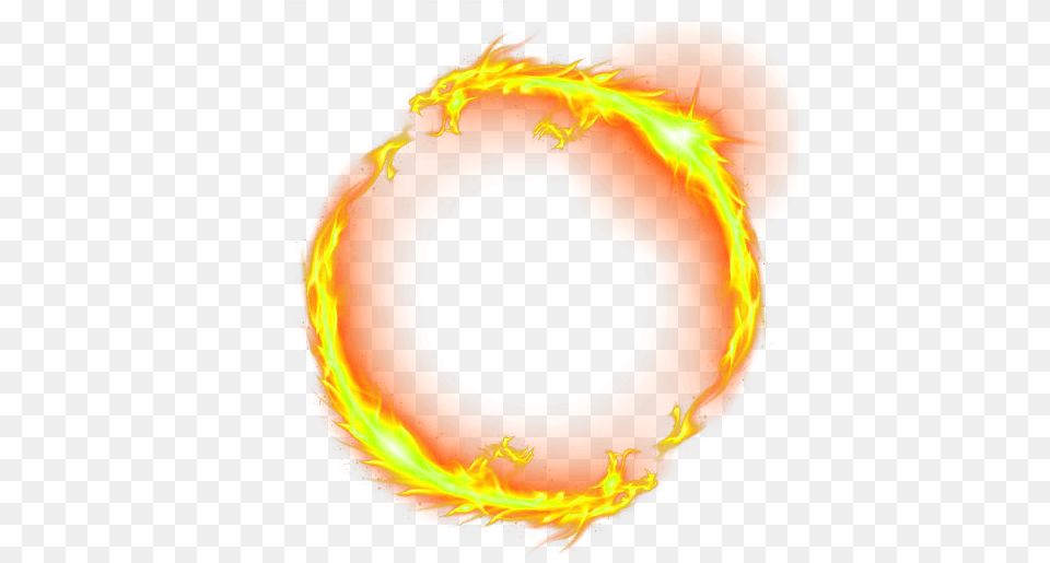 Chinese Fire Effect Yellow Dragon Circle Element Clipart Circle Fire Effect, Flame, Bonfire Free Png