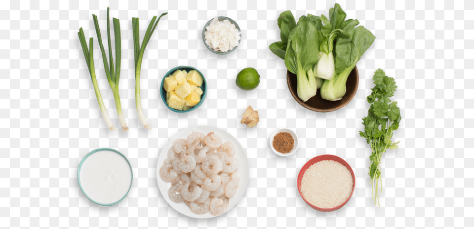 Chinese Five Spice Shrimpwith Pineapple Bok Choy Amp Chinese Ingredients, Food, Produce, Plate, Leafy Green Vegetable Png Image