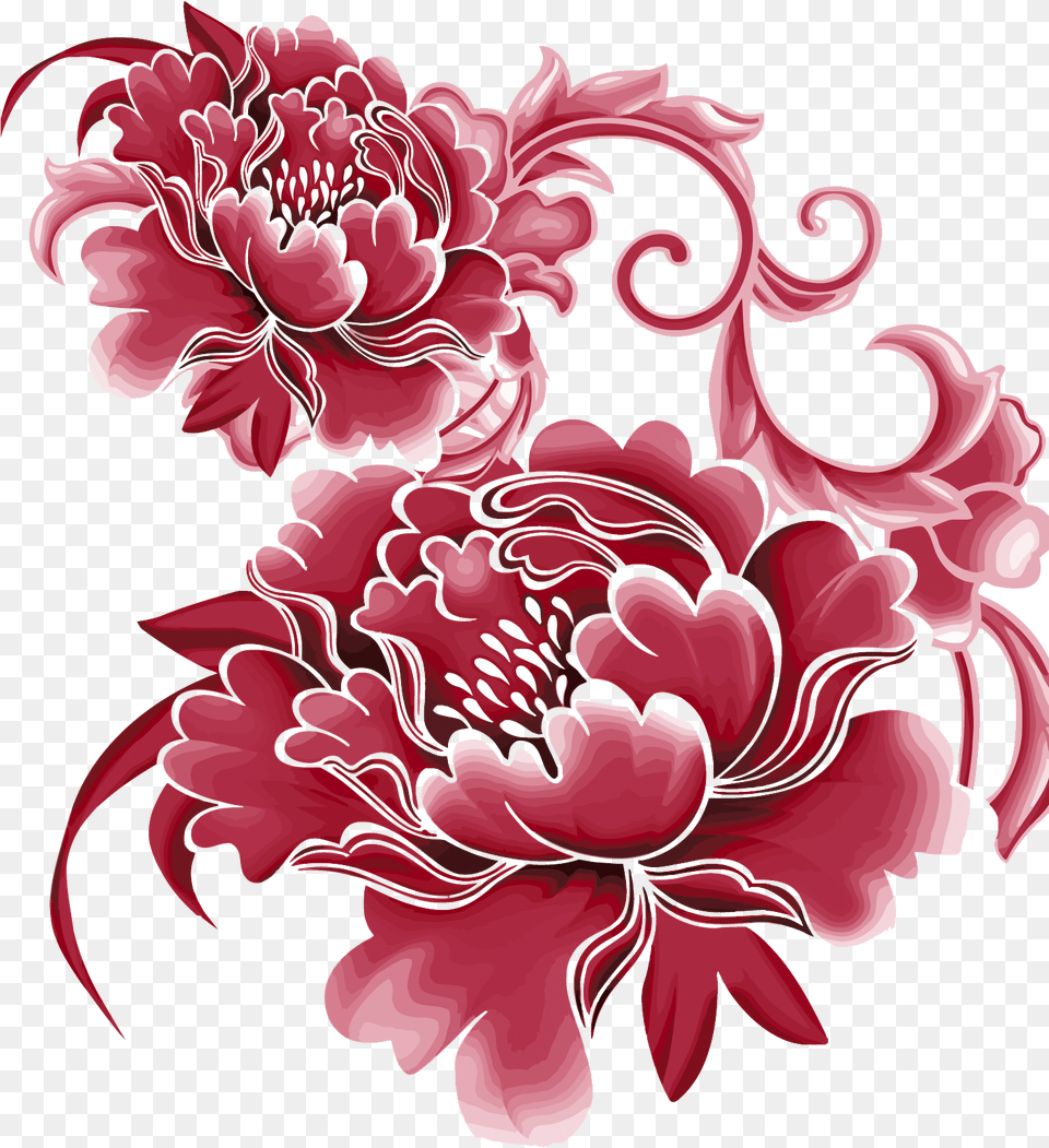 Chinese Flower Pattern Chinese Flower Pattern, Art, Floral Design, Graphics, Plant Png Image