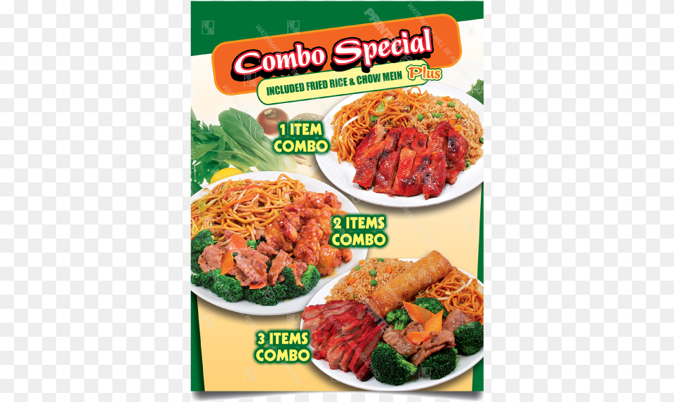 Chinese Food Combo Special With 3 Combos Poster Agujjim, Lunch, Meal, Pasta, Spaghetti Png Image